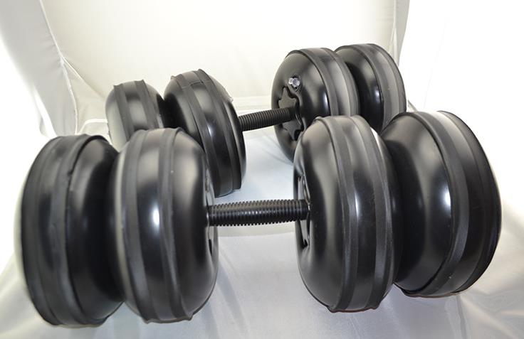 Haltere ajustável com enchimento de água de 20-25 KG portátil e conveniente