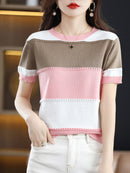 Camiseta de verão casual 100% Algodão