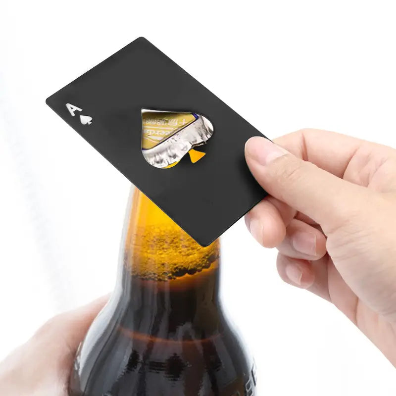 cartão prateado cerveja abridor de garrafa de metal de pôquer