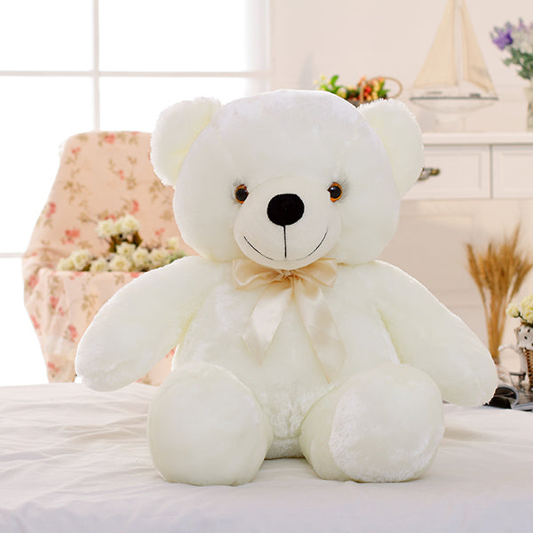 50cm ilumina acima a boneca do urso de pelúcia do laço do diodo emissor de luz, brinquedos de pelúcia do animal de pelúcia do urso de pelúcia, urso iluminado colorido