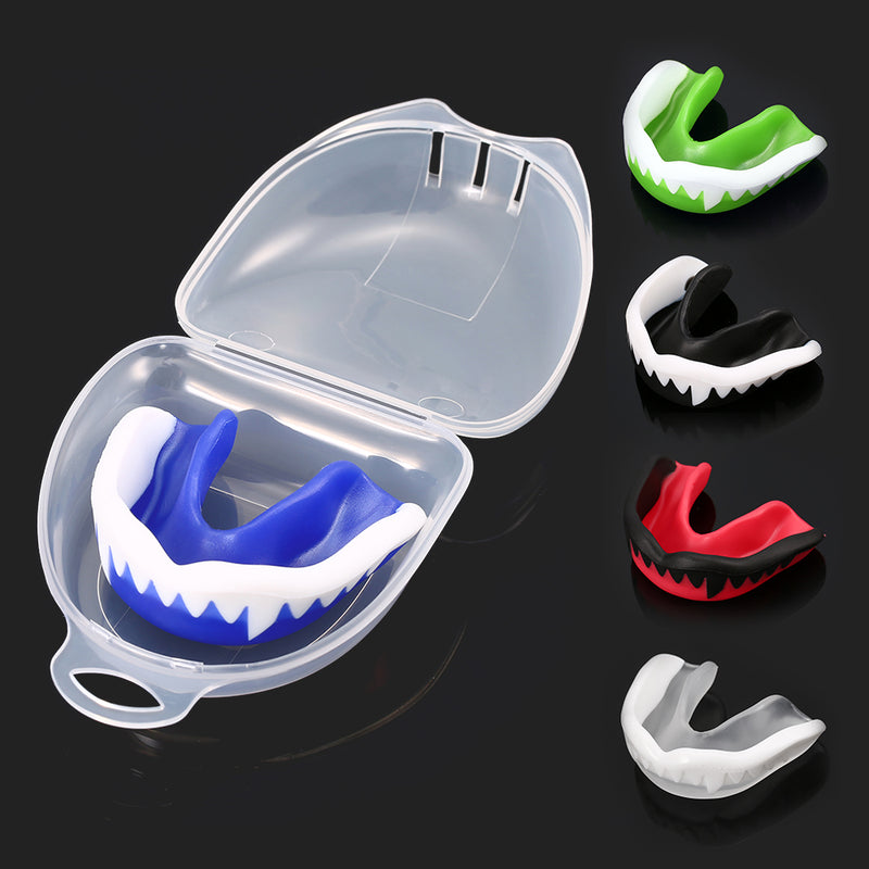 Dentes de boxe adulto de basquete com caixa