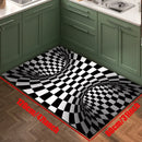 tapete de área de ilusão 3D para porta tapete abstrato geométrico óptico