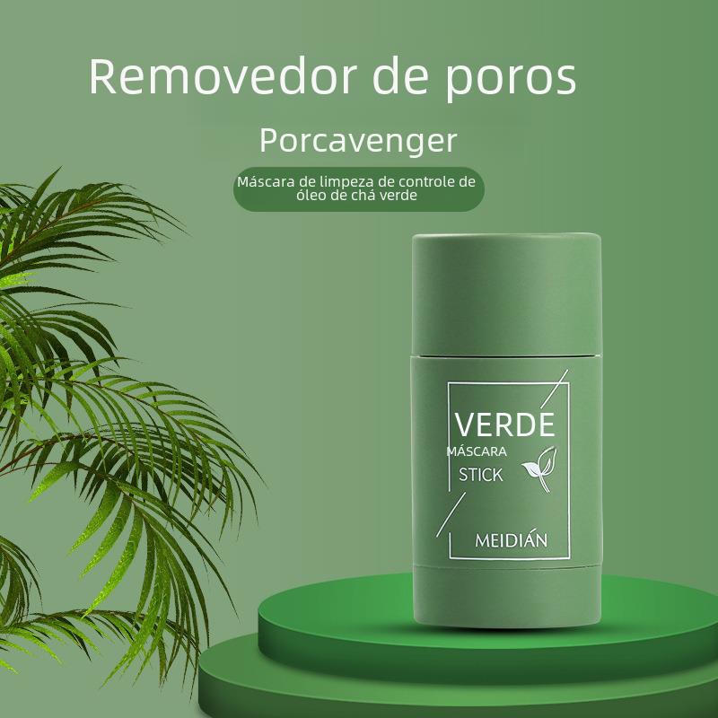 Entrega de suministro encantador té verde limpieza máscara sólida berenjena limpieza profunda TikTok misma máscara sólida