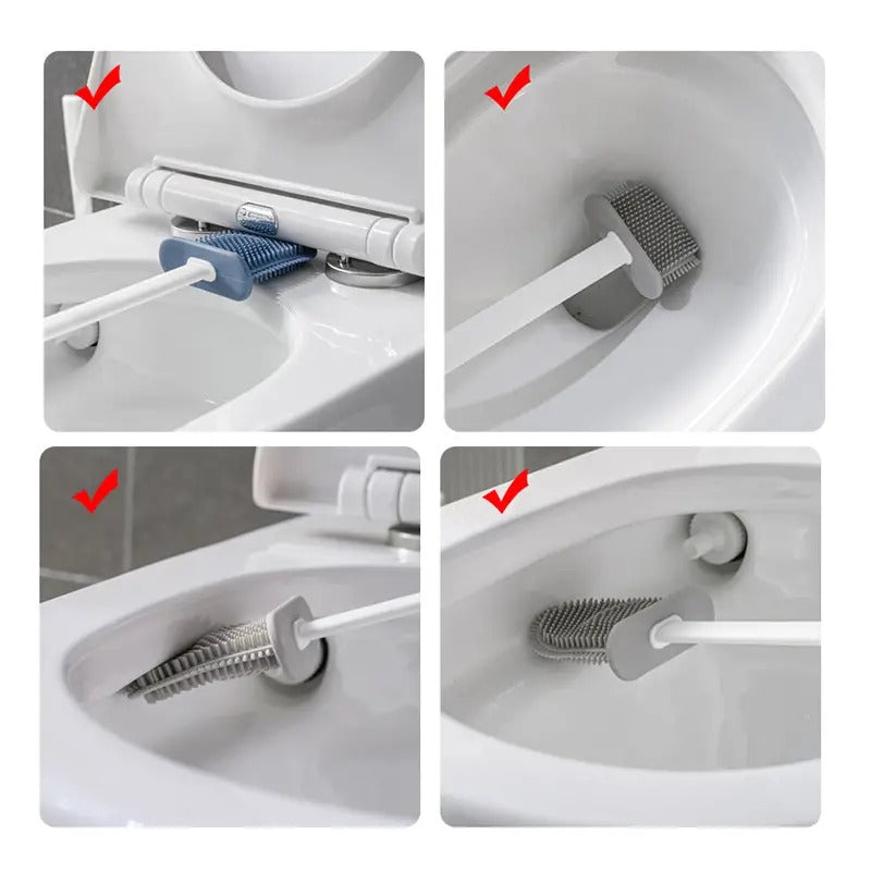 Conjunto de escova e suporte de parede para banheiro